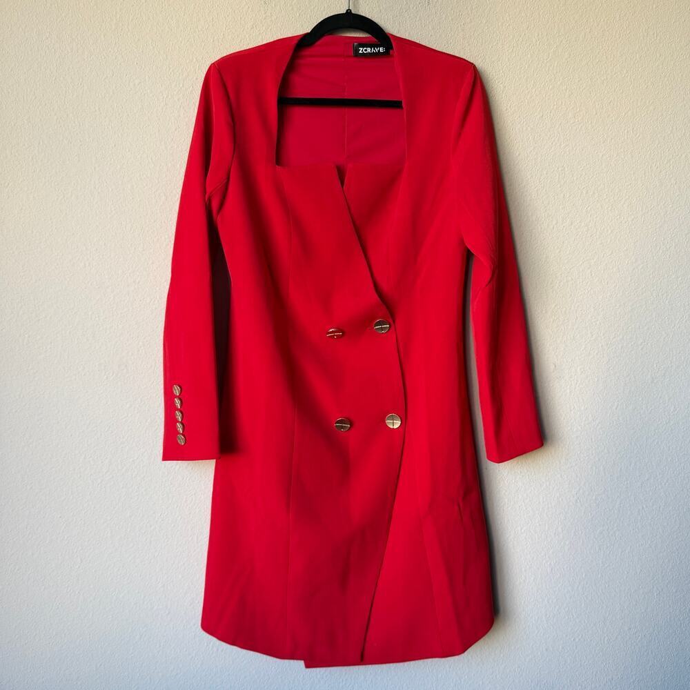 ZCrave La Belle Red Blazer Mini Dress Size L - Picture 3 of 6